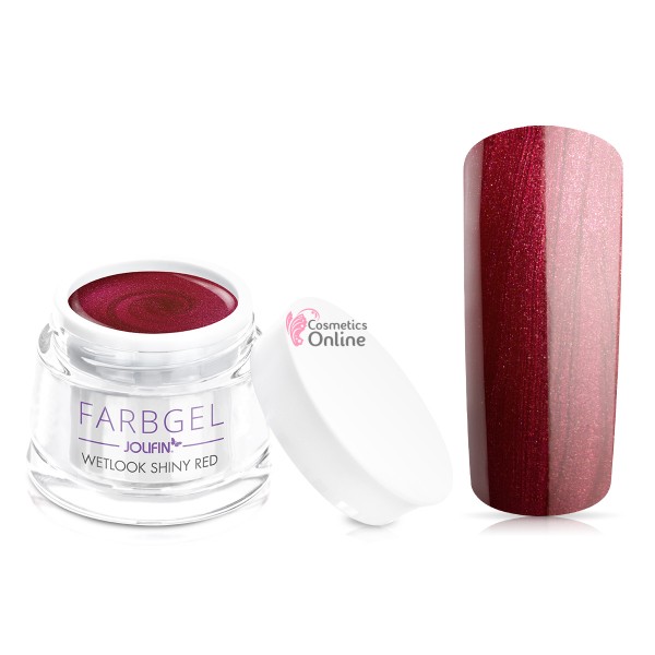Gel UV Jolifin color cu aspect umed Shiny Red 5 ml